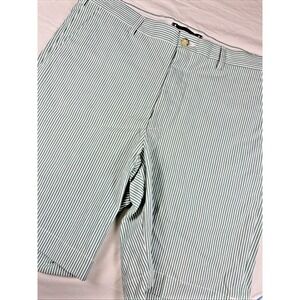 Haspel Men's Seer Sucker Shorts Size 36 Cut 29976 100% Cotton EUC * Green